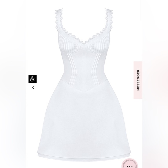 House Of CB White Tilly Pin Tuck Mini Dress feminine sexy girly fairy soft girl - Picture 12 of 16